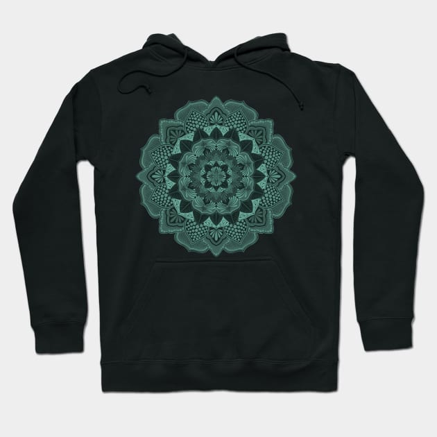 Heart Chakra Mandala Green Hoodie by Shaseldine